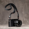 No Slice Steel Core Trailflex Adjustable Camera Strap - Black with Red Accent