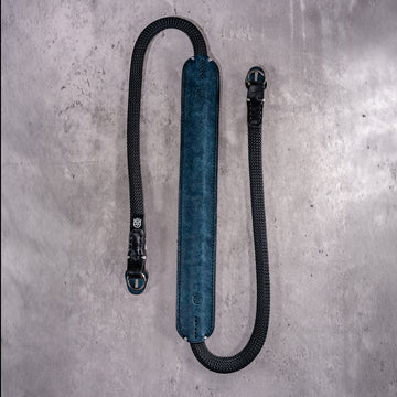 Classic Flat Padded Rope Camera Strap - Cobalt Patina