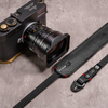 Classic Flat Padded Rope Camera Strap - Black with Red Accent