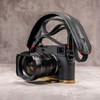 Classic Flat Padded Rope Camera Strap - Black with Red Accent
