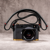 Classic Flat Padded Rope Camera Strap - Black with Red Accent