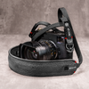 Classic Flat Padded Rope Camera Strap - Black with Red Accent