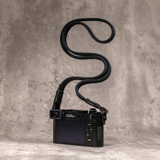 No Slice Steel Core Flat Rope Camera Strap - Stealth