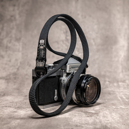 No Slice Steel Core Flat Rope Camera Strap - Stealth