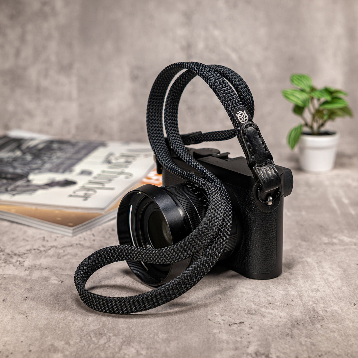 No Slice Steel Core Flat Rope Camera Strap - Stealth