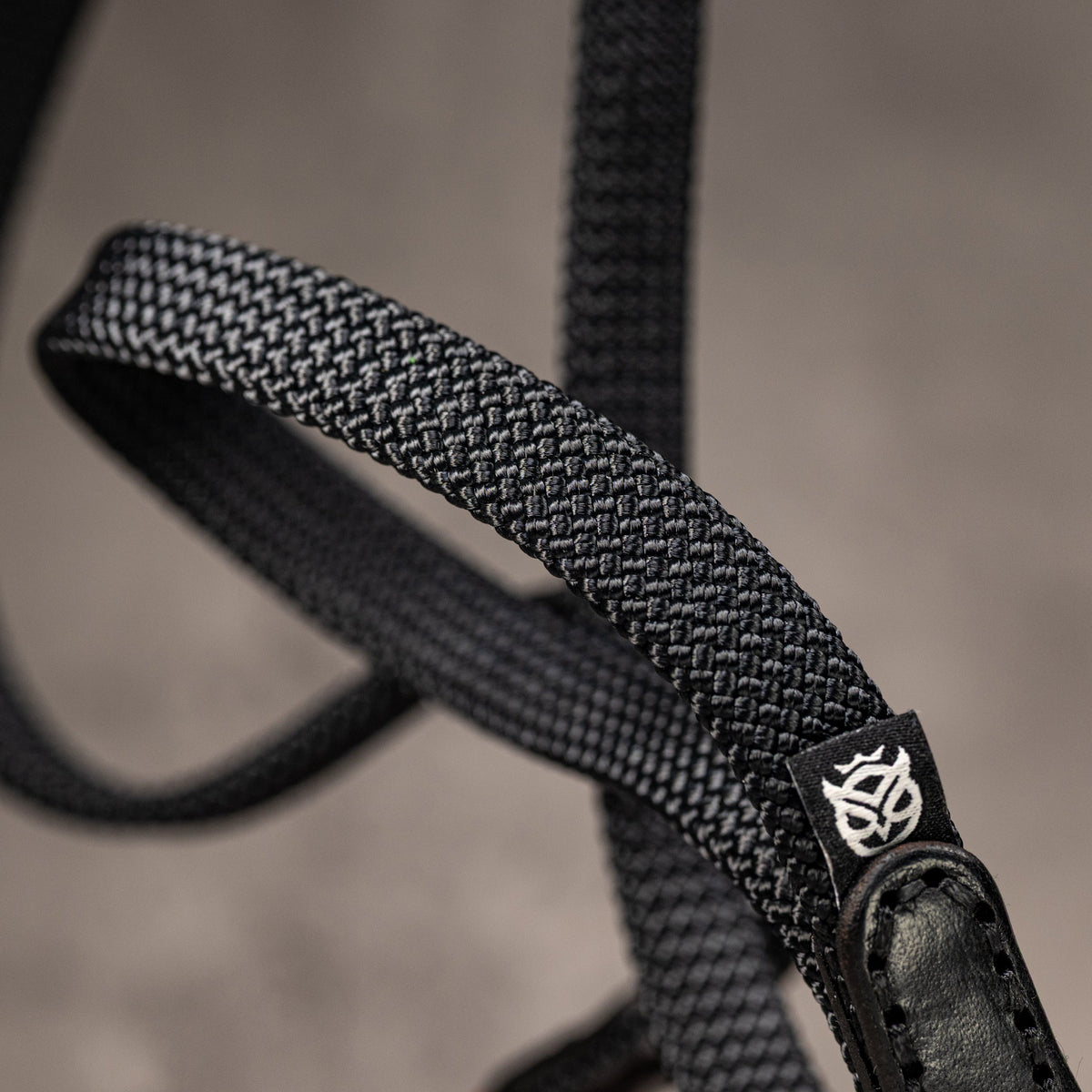 No Slice Steel Core Flat Rope Camera Strap - Black with Red Accent