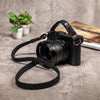 No Slice Steel Core Flat Rope Camera Strap - Black with Red Accent
