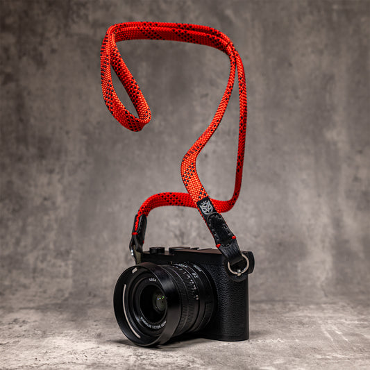 Classic Flat Rope Camera Strap - Red