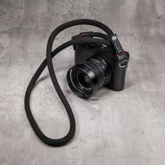 Classic Round Rope Camera Strap - Black with red accent