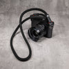 Classic Round Rope Camera Strap - Black with red accent
