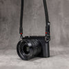 Classic Round Rope Camera Strap - Black with red accent