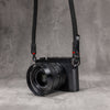 No Slice Steel Core Round Rope Camera Strap - Black with Red Accent