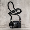 Classic Round Rope Camera Strap - Black with red accent