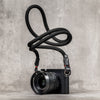 No Slice Steel Core Round Rope Camera Strap - Black with Red Accent