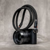 Classic Round Rope Camera Strap - Black with red accent