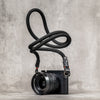 Classic Round Rope Camera Strap - Black with red accent