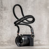 No Slice Steel Core Round Rope Camera Strap - Black with Red Accent