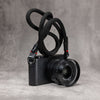 No Slice Steel Core Round Rope Camera Strap - Black with Red Accent