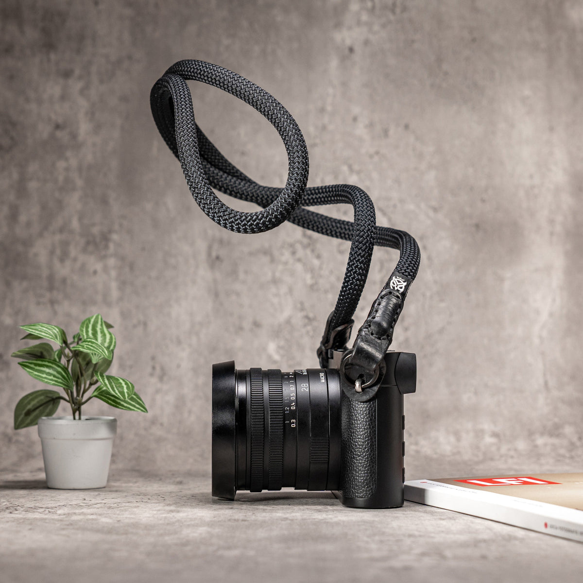 No Slice Steel Core Round Rope Camera Strap - Stealth