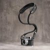 Classic Round Rope Padded Camera Strap - Black with Red Accent