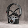 Classic Round Rope Padded Camera Strap - Black with Red Accent