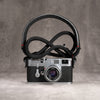 Classic Round Rope Padded Camera Strap - Black with Red Accent