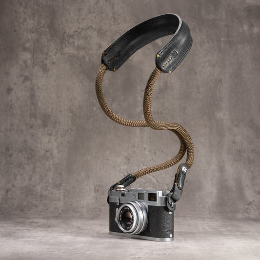 Classic Round Rope Padded Camera Strap - Safari