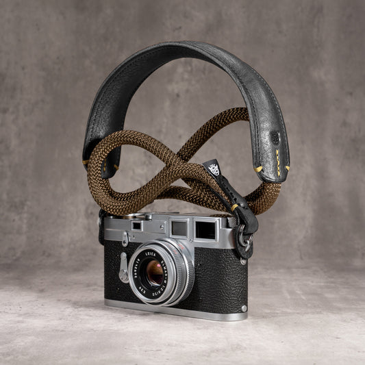 Classic Round Rope Padded Camera Strap - Safari