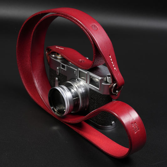 Helliot Leather Camera Strap - Red Dune