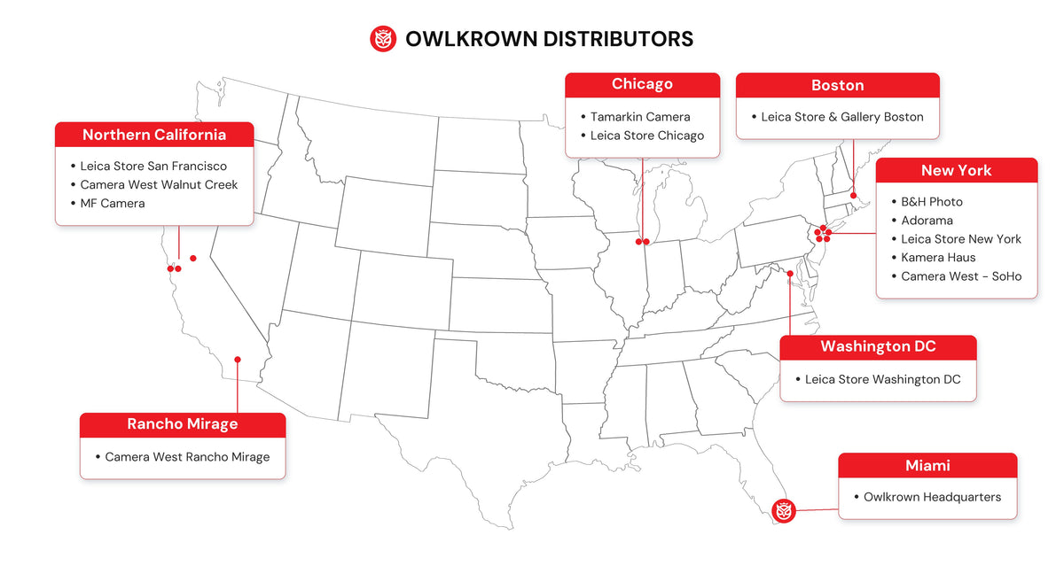 Map of Owlkrown distributors across the United States