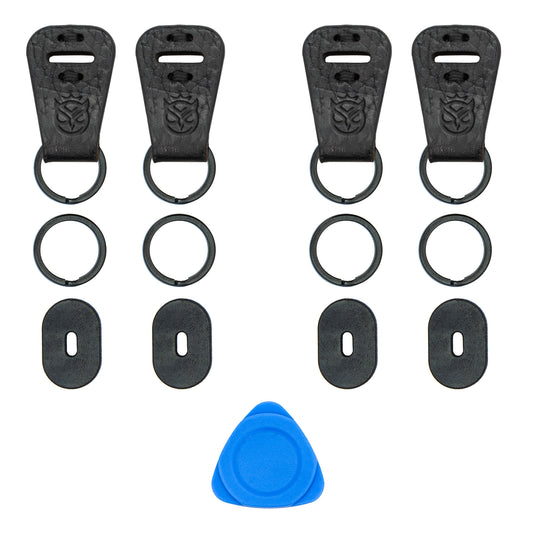 Square Lug to Split Ring Convert Kit - Stealth (2 pair)