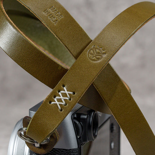 Noboru Leather Camera Strap For Small Lug Cameras - Safari