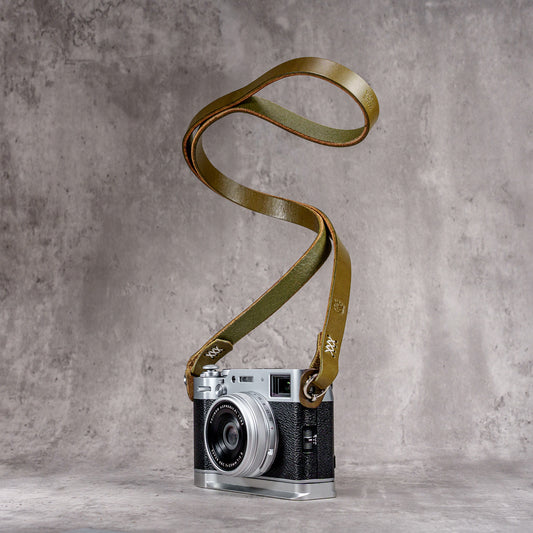 Noboru Leather Camera Strap For Small Lug Cameras - Safari