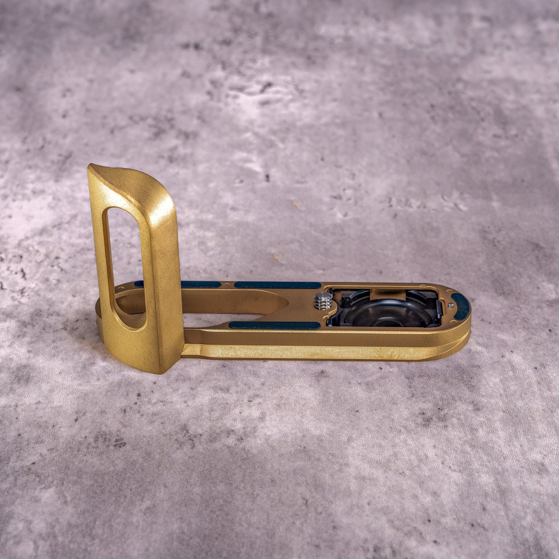 FlexGrip for Leica Q — Solid Brass plate, Solid Brass grip