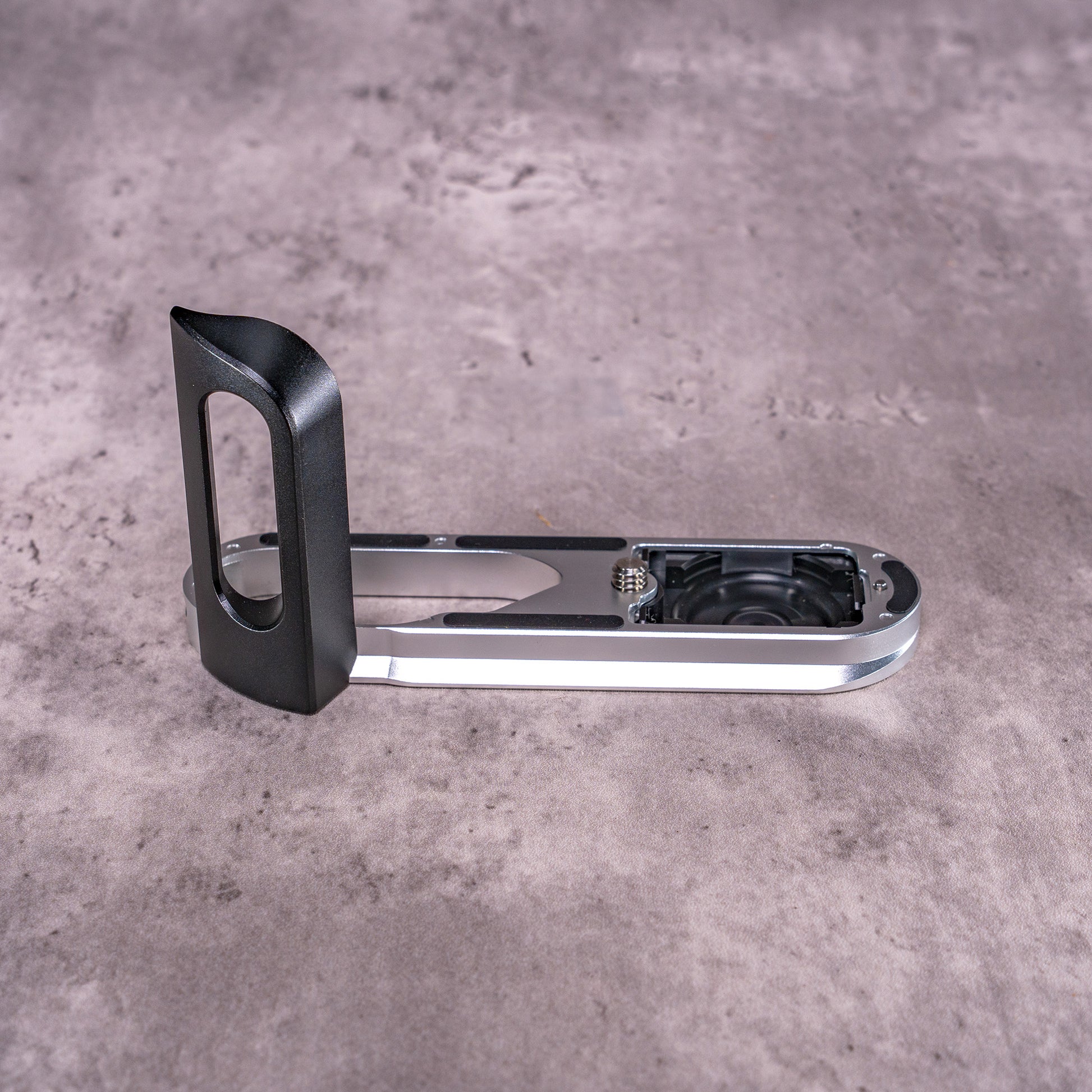FlexGrip for Leica Q — Silver Chrome plate, Black Chrome grip