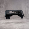 Black python FlexCase seen from the inside, fully lined, with the port cutouts showing