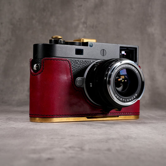 FlexCase for Leica M11, M EV1 - OxBlood - Brass Plate - Limited Edition