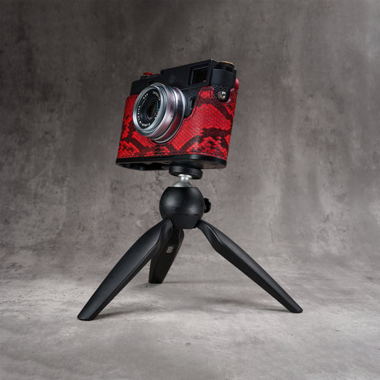 Red Python FlexCase on a Leica M11 on a tabletop tripod