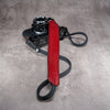 The Ruby Gloss FlexCase on a Leica M with the matching Classic Flat Padded Rope camera strap