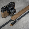 The Taupe Gloss FlexCase on a Leica M with the matching Classic Flat Padded Rope camera strap