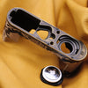 Python FlexCase brass plate with an AirTag beside its compartment