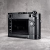 Black Chrome FlexGrip on a Leica M10, seen from the back at three quarters