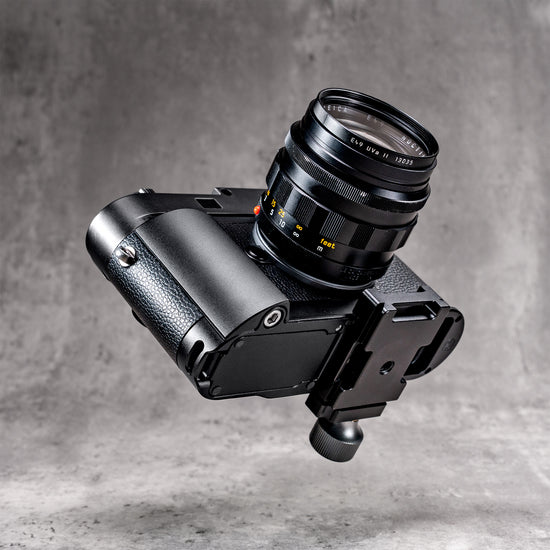 Leica M10 with the Black Chrome FlexGrip mounted on an Arca clamp