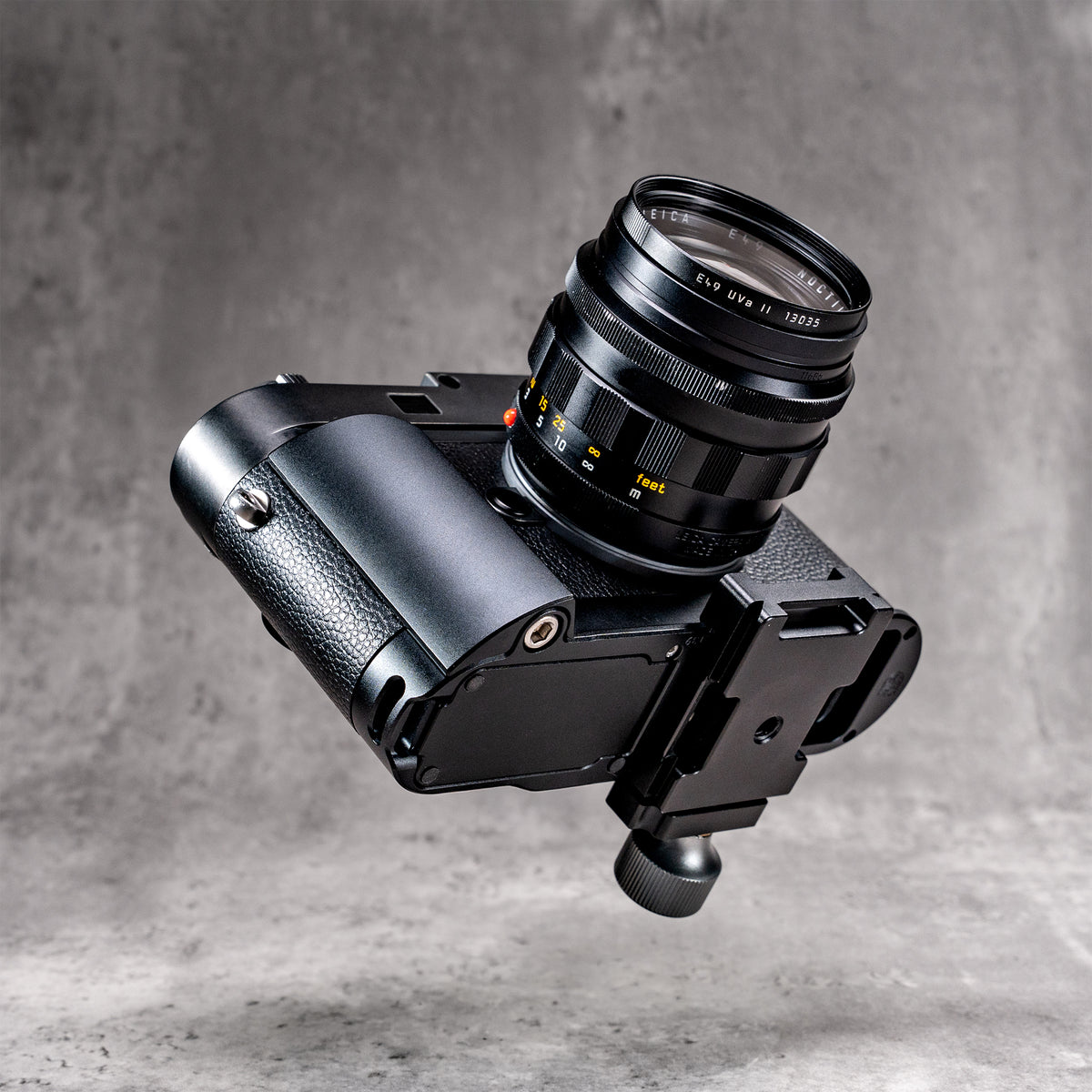 Leica M10 with the Black Chrome FlexGrip mounted on an Arca clamp