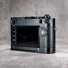 Black Chrome FlexGrip on a Leica M10, seen from the back at three quarters