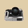 The Leica M10 with the Silver Chrome FlexGrip fitted, seen from above at an angle