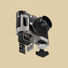 The Leica M10 with the Silver Chrome FlexGrip and its memory card compartment shown apart