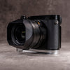 Owlkrown FlexGrip for Leica Q2 and Q3 in Silver Chrome, Arca profile base