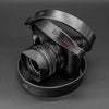 Helliot Leather Camera Strap - Black with Red Accent