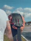 Comfy Shorty Camera Pad  Strap - Black with Red Accent
